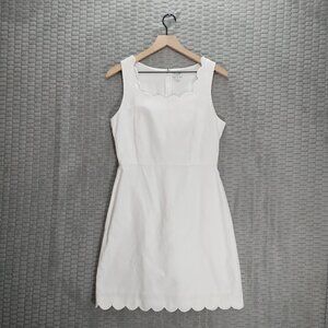 J.Crew White Scalloped Mini Dress-Sz 4